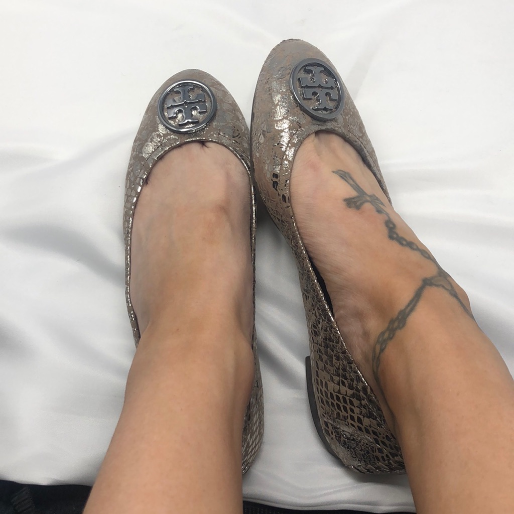 Tory Burch Silver Flats